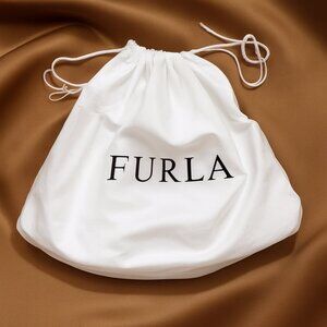 Vintage FURLA Black & White Drawstring Storage Dust bag Sized 15.5 x 20-inch F01